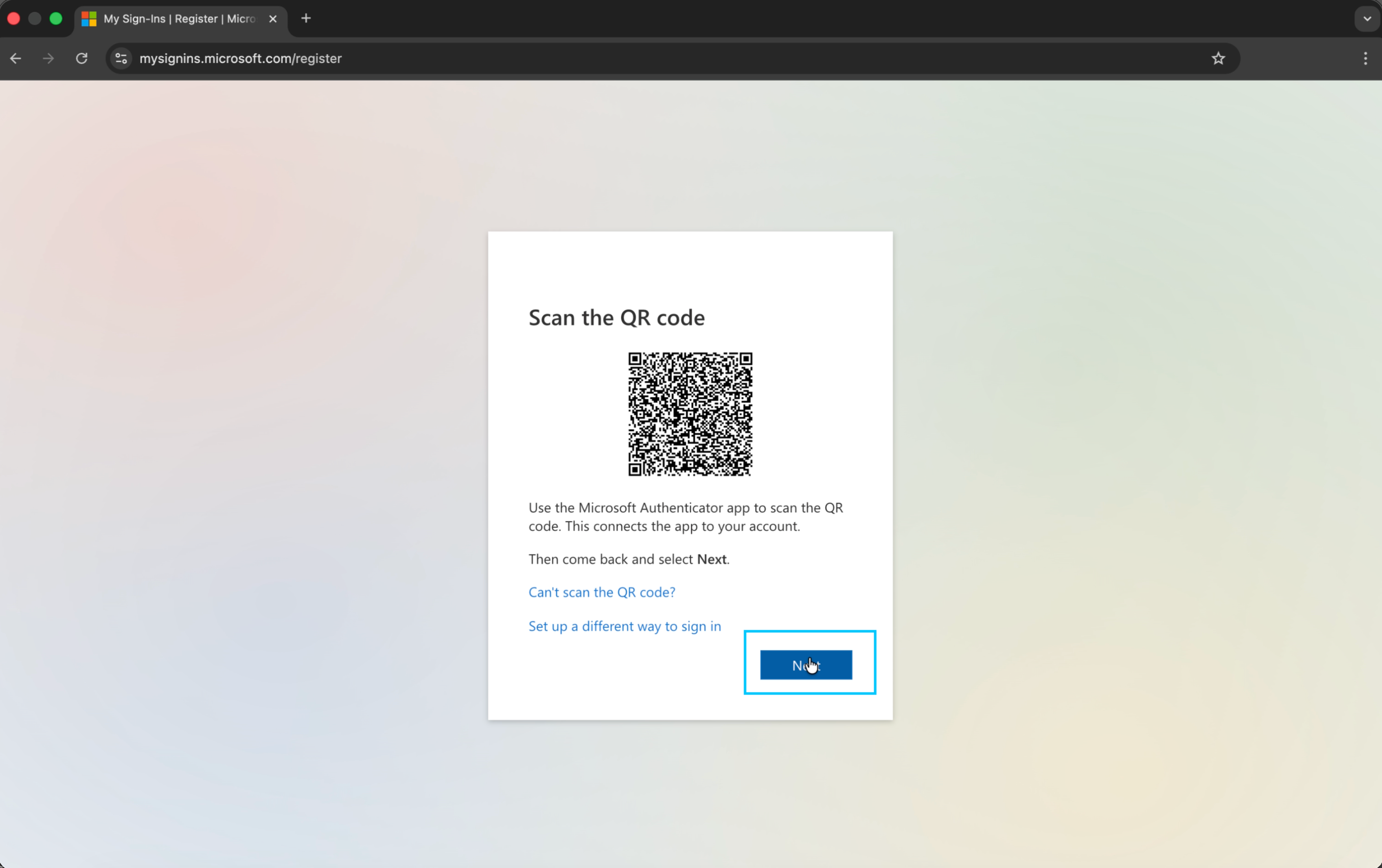 Set Up Account in App
