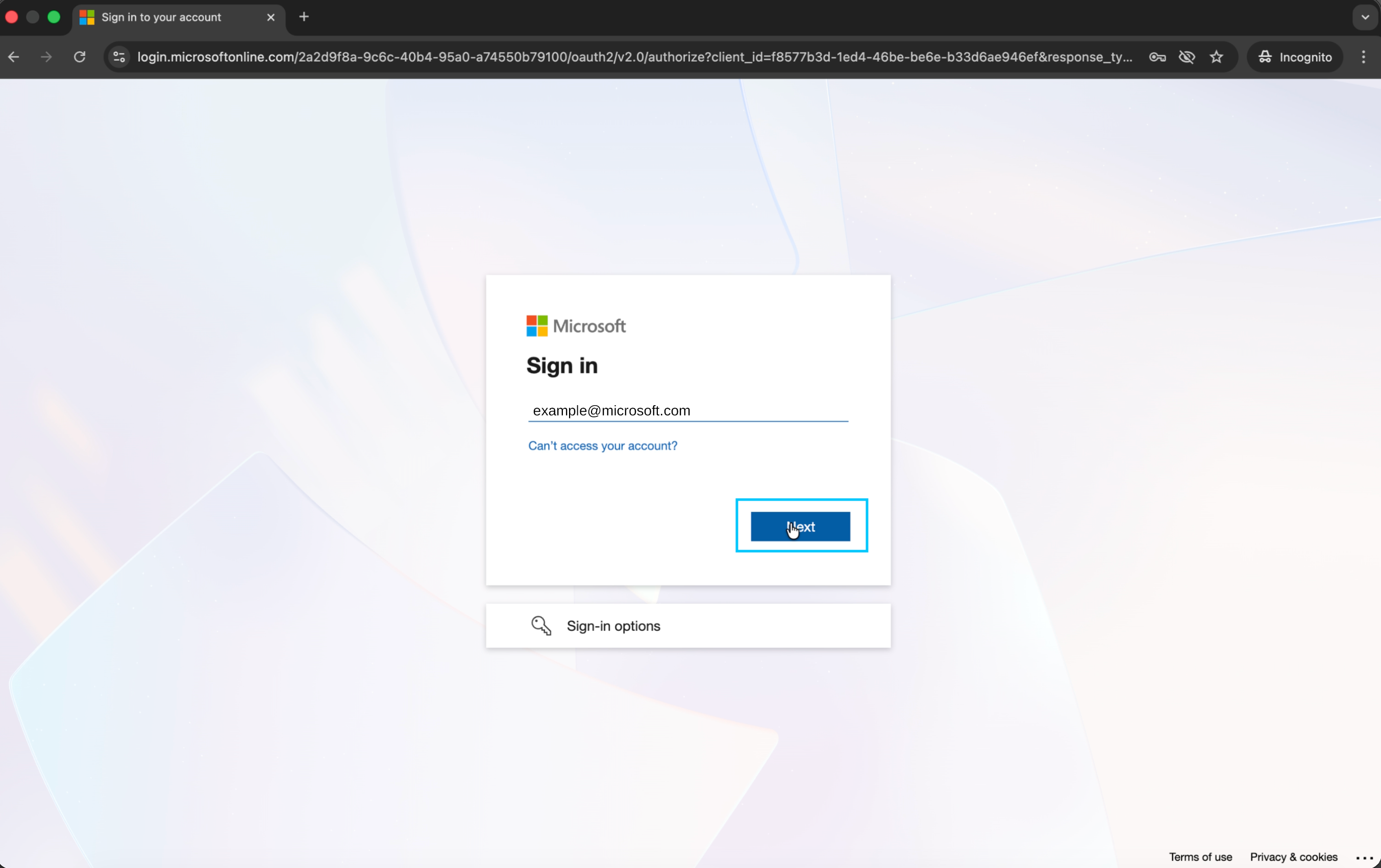 Microsoft Email Input — Next