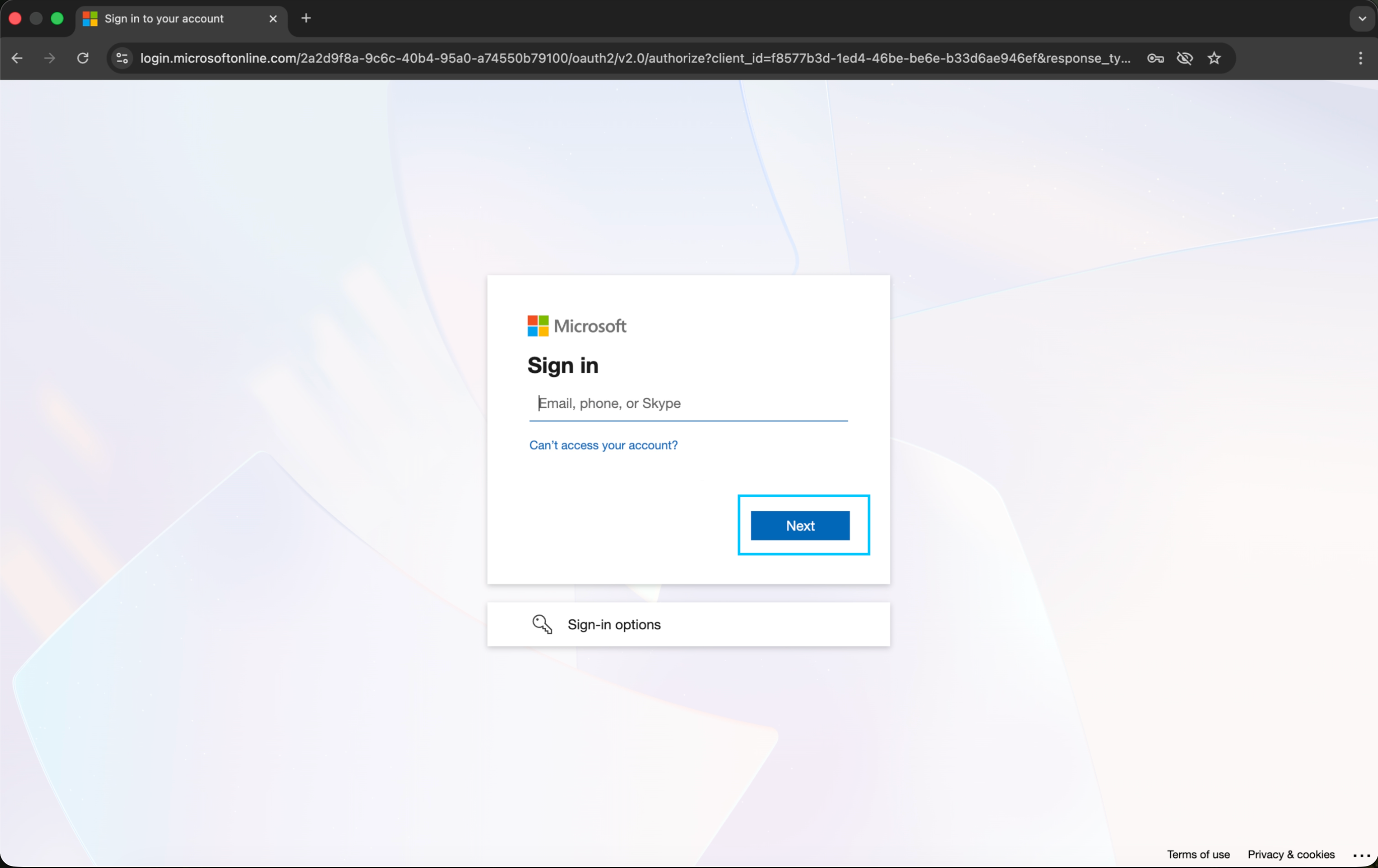 Microsoft Email Input