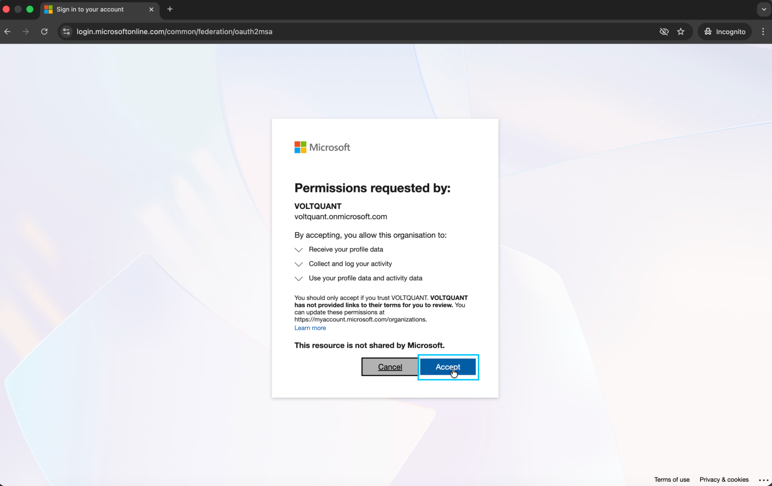 Stay Signed In Prompt