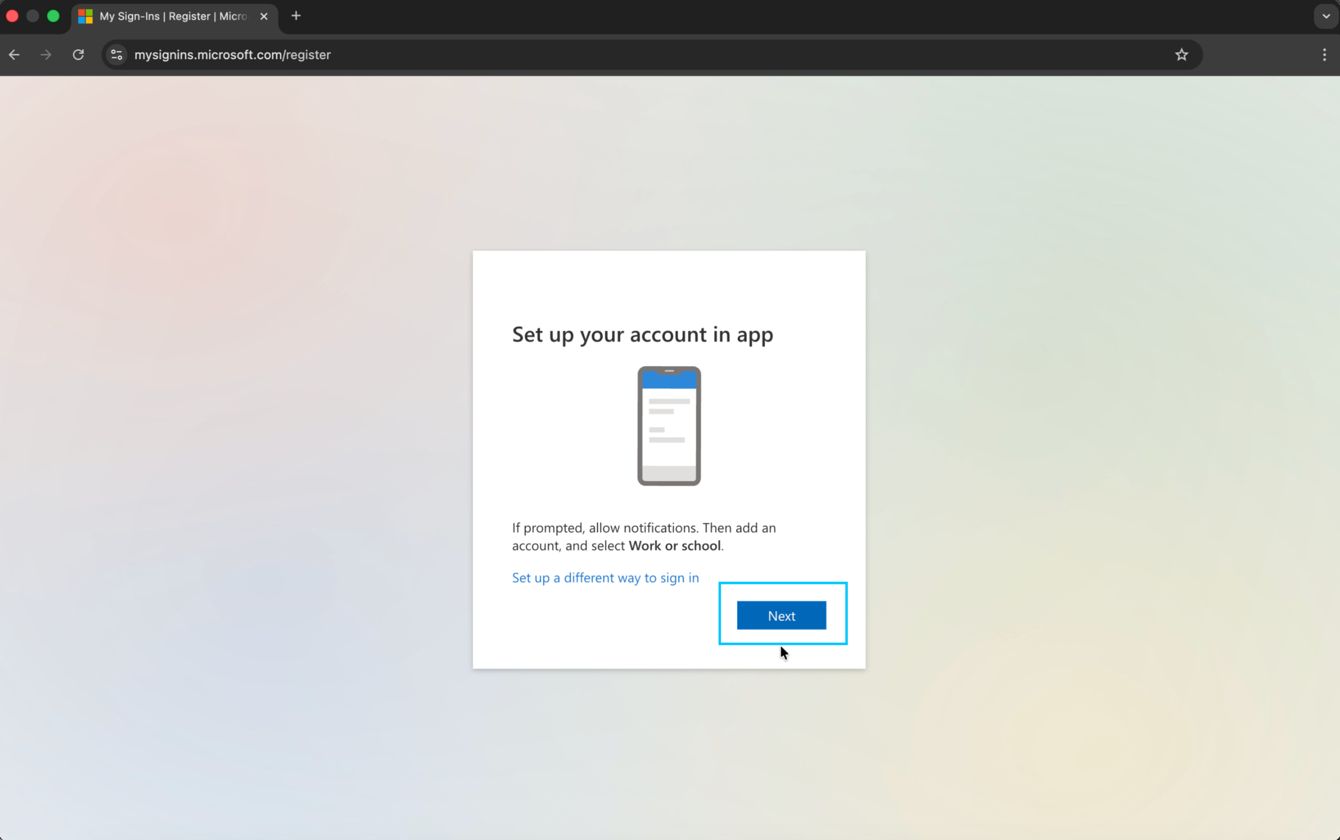 Install Authenticator Prompt