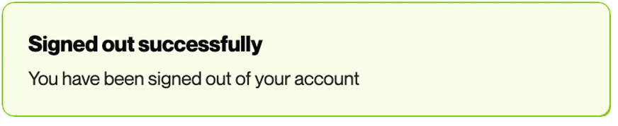 Sign-In Success Toast Message